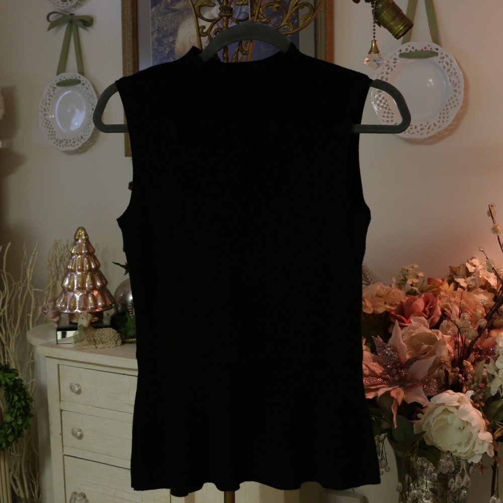 NEW Talbots Black High Neck Sweater Tank Top